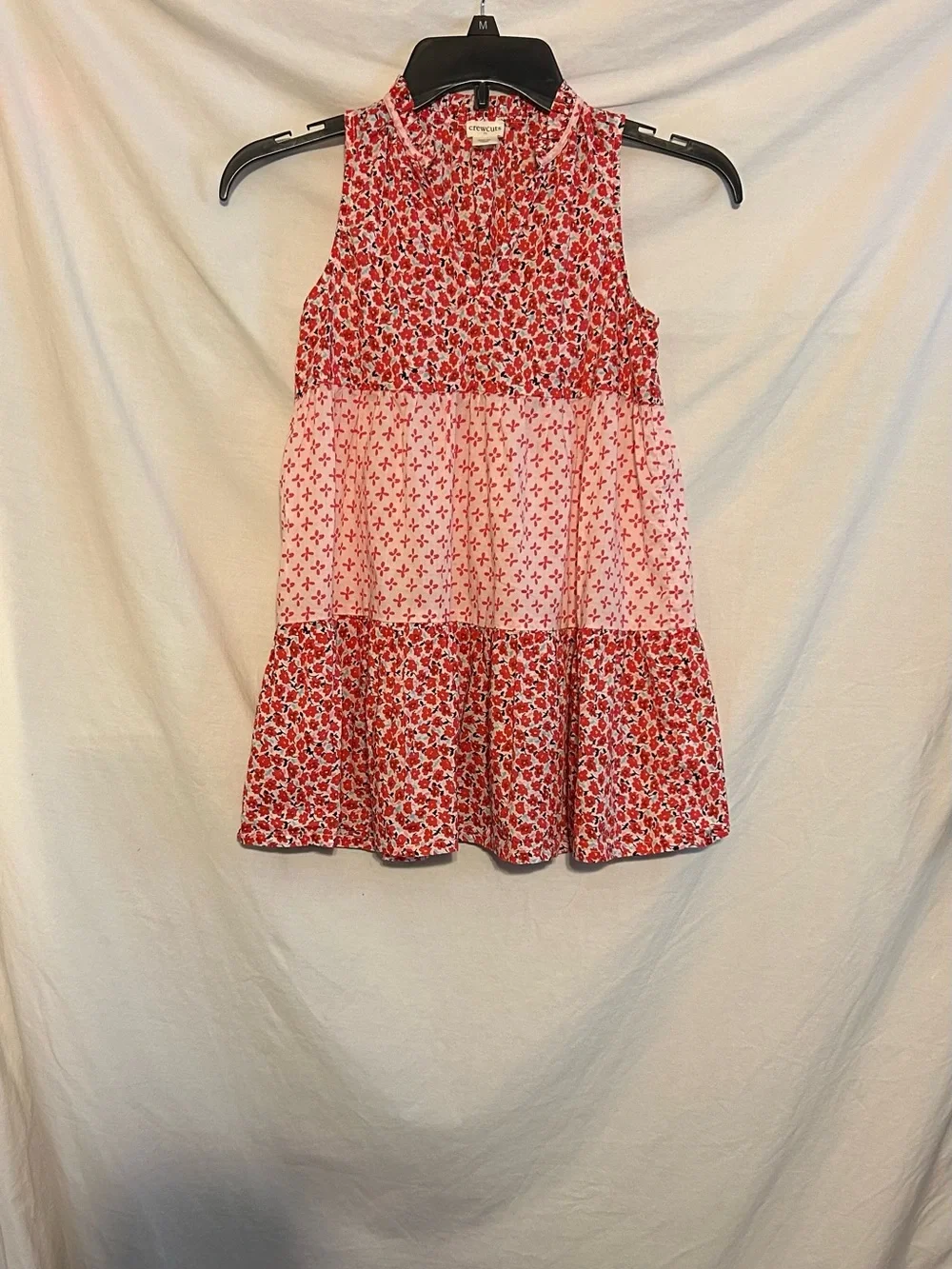 Crewcuts Girls Small 6-7 Pink Floral Lightweight Sleeveless Swim Coverup Dress